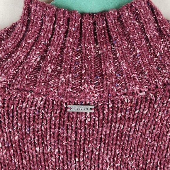 Prana Ibid Chunky Knit Wool Silk Blend Mockneck Tunic Sweater sz M - Picture 11 of 13